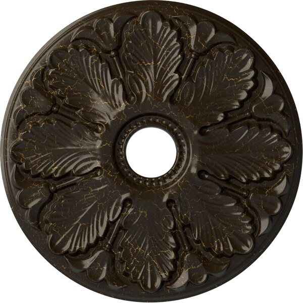 Ekena Millwork Milan Ceiling Medallion (Canopies up to 4 5/8"), 24 1/2"OD x 3 1/2"ID x 1"P, Stone Hearth Crackle CM24MISHC - main